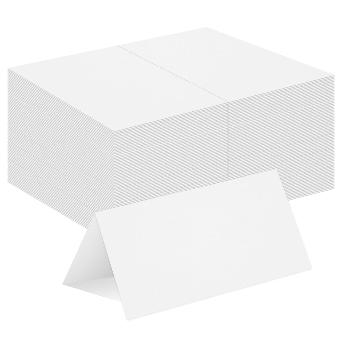 150 Pack 2 x 3.5" Folded Place Blank Note Tent Cards 92lb/250gsm (Cream)