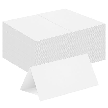 150 Pack 2 x 3.5" Folded Place Blank Note Tent Cards 92lb/250gsm (Cream)