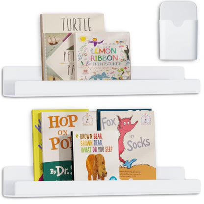 2 Pcs Magnetic Book Shelf for Whiteboard with Magnetic Pen Holder