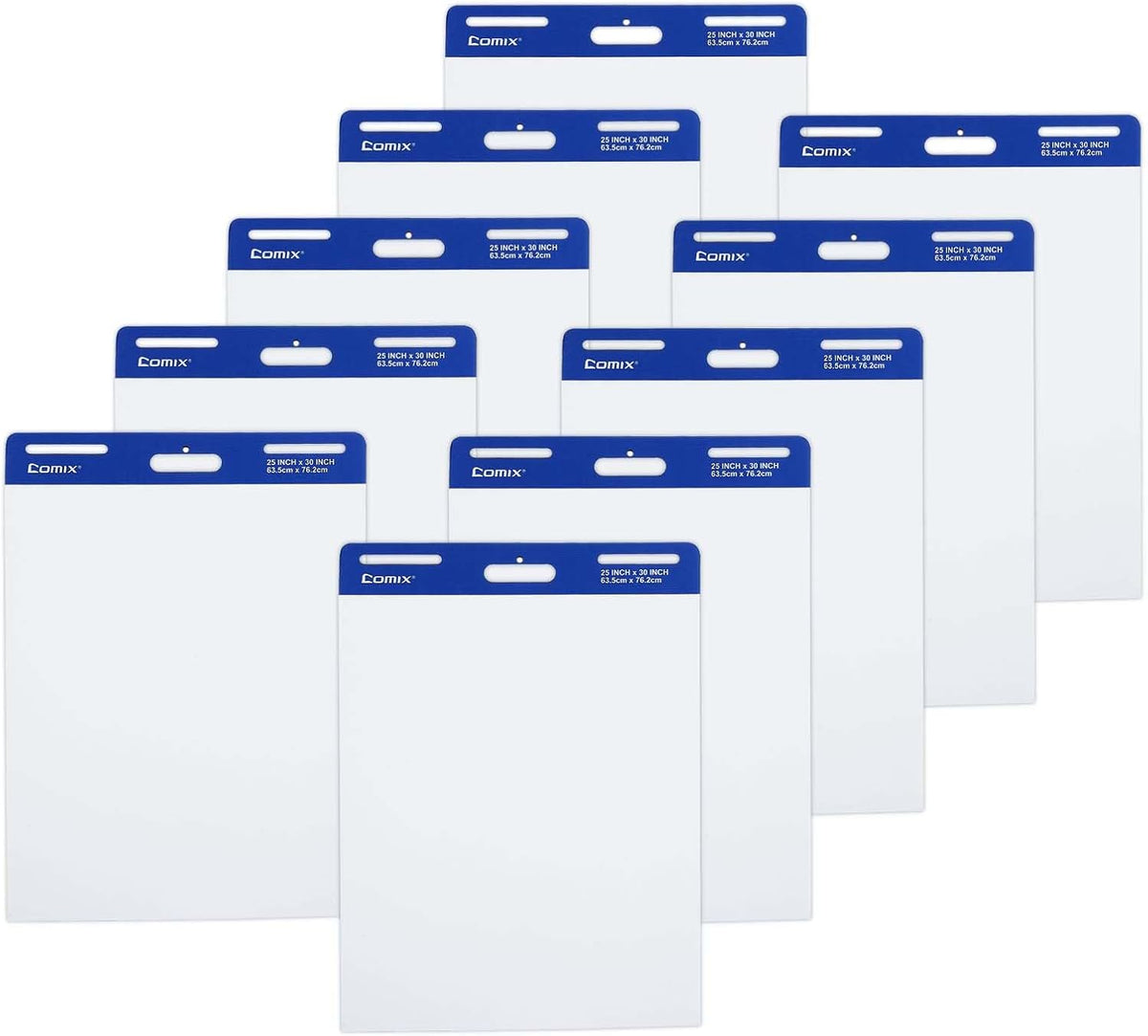 Comix Sticky Easel Pad, 25 x 30 Inch Flip Chart, 30 Sheets/Pad, 10 Pads