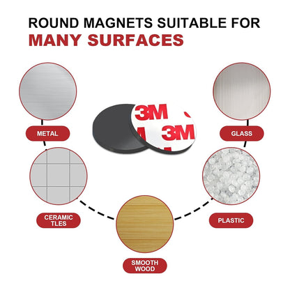 Small Magnets with Adhesive Backing for Crafts,Self Sticky Magnetic Sticker,Round Adhesive Dot Magnets for Classroom (36Pcs Circle 3/4 X 0.08 Rubber Magnets)