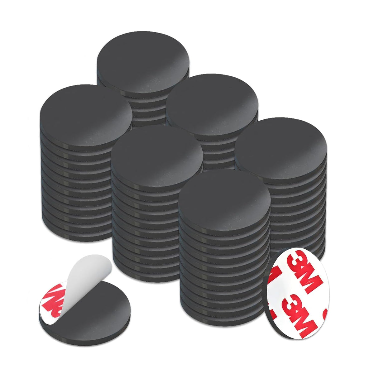 Small Magnets with Adhesive Backing for Crafts,Self Sticky Magnetic Sticker,Round Adhesive Dot Magnets for Classroom (36Pcs Circle 3/4 X 0.08 Rubber Magnets)