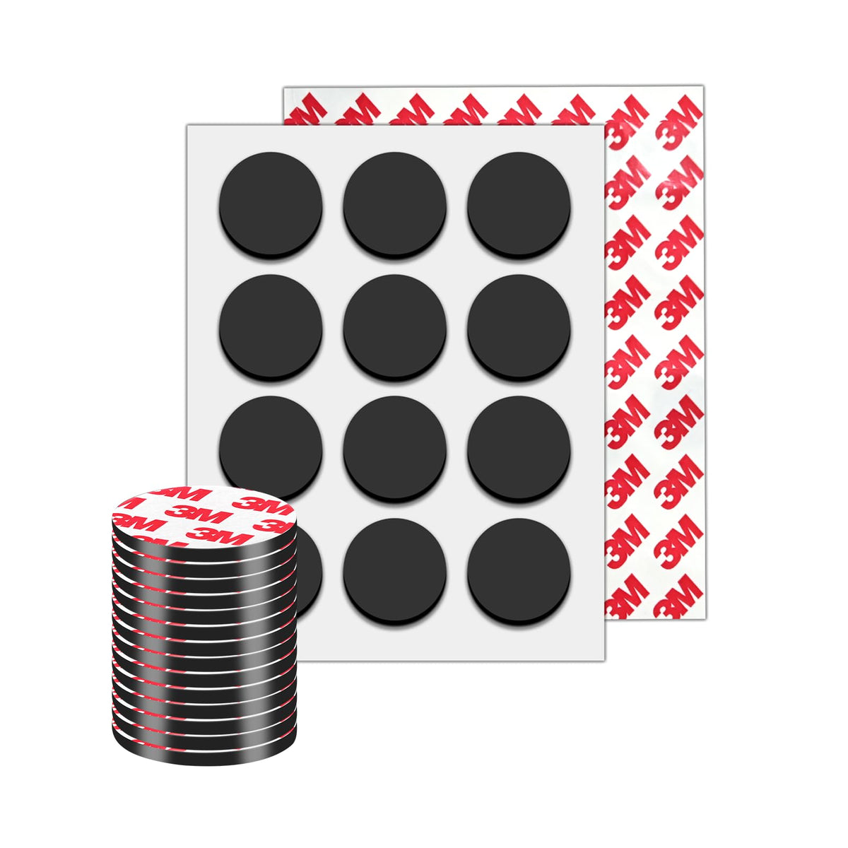 36Pack, Round Magnets Dots Peel and Stick, (Diameter 0.8" x 0.08" Thick) Precut Magnetic Tapes with Adhesive Backing, Circle Flexible Magnets for DIY, Art Projects, whiteboards & Fridge