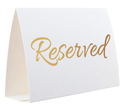 20 Pack Modern Reserved Table Sign With Name Line - Reserved Signs For Wedding - White Reserved Signs - Wedding Accessories - Tent Cards For Reserving Seats & Places - Place Cards for Party, Event