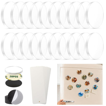 20PCS DIY Rectangle Fridge Magnet Kit,Clear Acrylic Magnets Kit