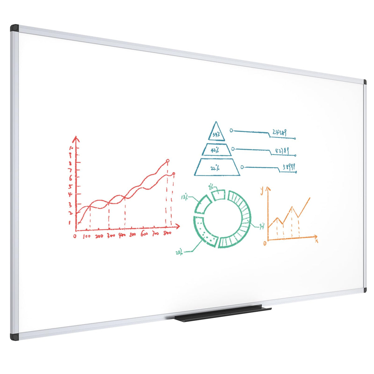 VIZ-PRO Magnetic Whiteboard, 36 x 24 Inches, Dry Erase Board for Wall