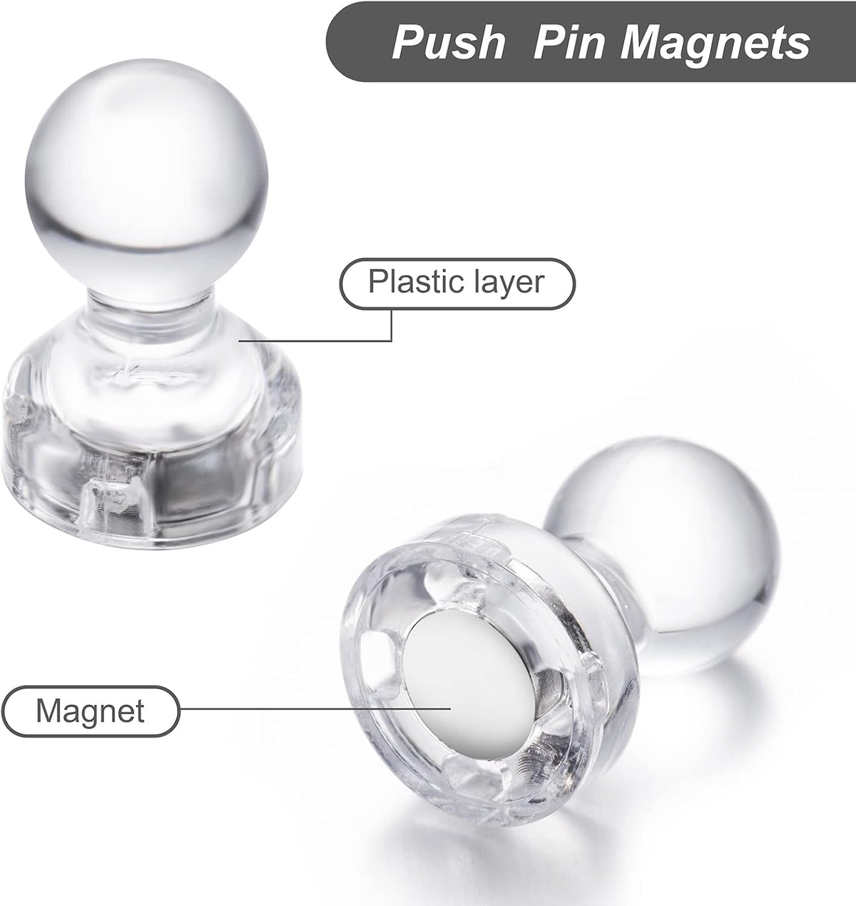 66PCS Magnetic Push Pin Magnet, Fridge Magnet Magnetic Thumb Tacks for Kitchen, Refrigerator, Office, School, Whiteboard.Magnets for Whiteboard