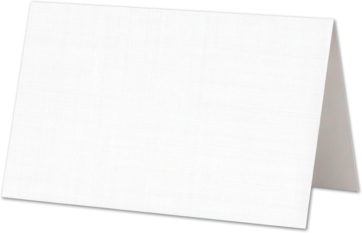 96 Pack Mini Place Cards 3.5” x 2” – Folded Table Tent Cards, 80lb Cover – Blank Printable Name Cards for Weddings, Parties, Events & Food Labels (Black)