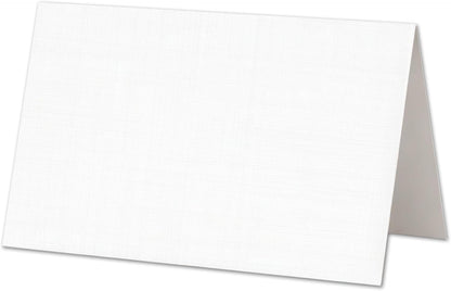 96 Pack Mini Place Cards 3.5” x 2” – Folded Table Tent Cards, 80lb Cover – Blank Printable Name Cards for Weddings, Parties, Events & Food Labels (Black)