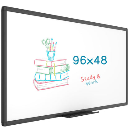 VIZ-PRO Magnetic Dry Erase White Board, 36 X 24 Inches, Black Aluminium Frame