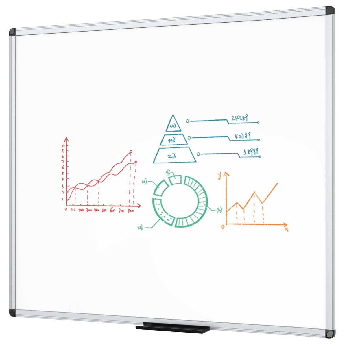 VIZ-PRO Magnetic Dry Erase Whiteboard, 48 x 36 Inches, Foldable
