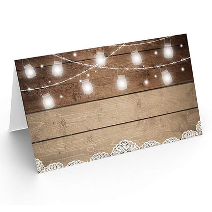 Printed Party Table Place Cards for All Occasions and Events, Set of 25 (Elegant Branch)
