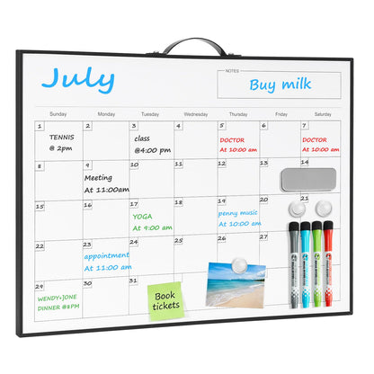 TSJ OFFICE Small White Board - 16" X 12" Portable Black Aluminum Framed Whiteboard, Magnetic Dry Erase Board with a Handle, to Do List Notepad for Office, Home, School