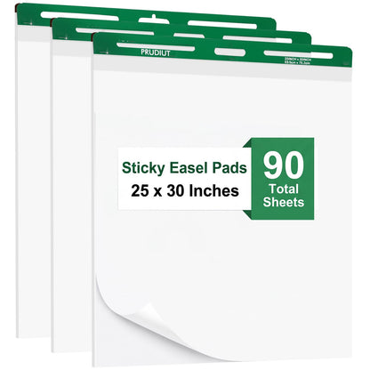 3 Pack Sticky Easel Pads, 15 x 18 Inches Flip Chart Paper, 30 Sheets