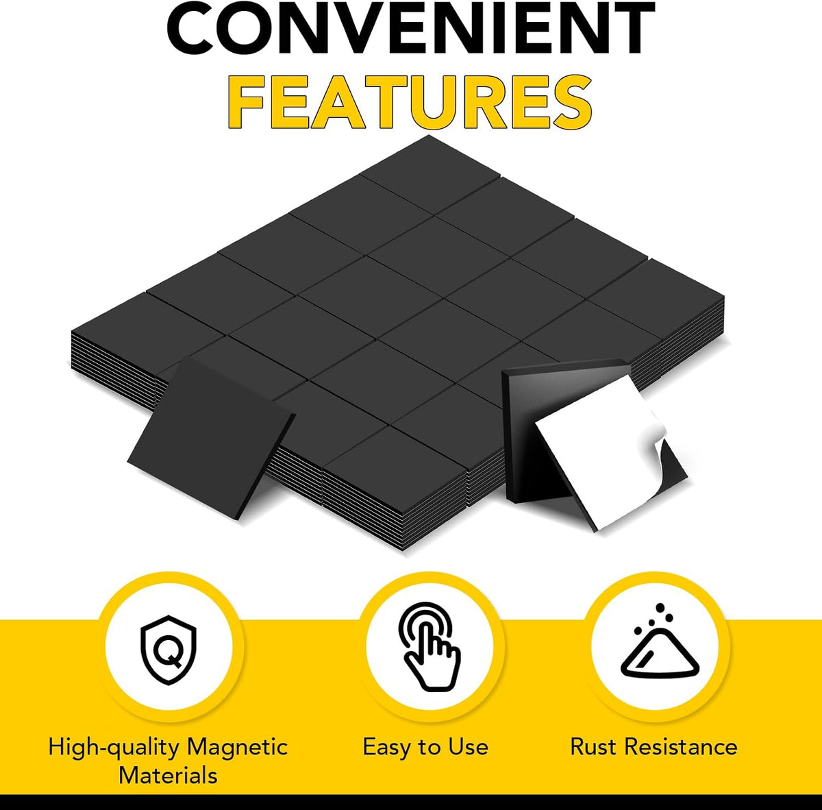 DIYMAG Magnets with Adhesive Backing 300Pcs Squares 0.8 x 0.04inch