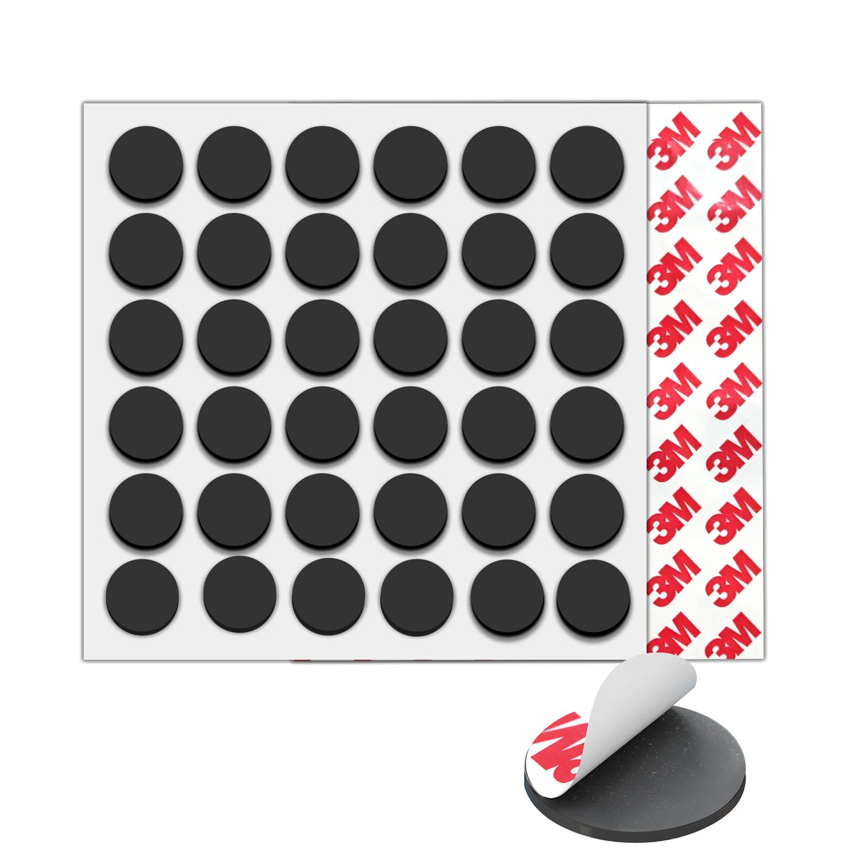 36Pack, Round Magnets Dots Peel and Stick, (Diameter 0.8" x 0.08" Thick) Precut Magnetic Tapes with Adhesive Backing, Circle Flexible Magnets for DIY, Art Projects, whiteboards & Fridge