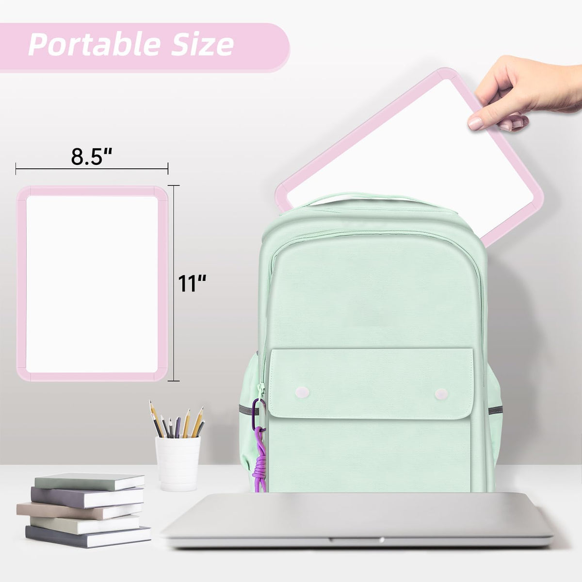 VUSIGN Magnetic Dry Erase Board, 8.5 x 11 Inches White Board, Pink