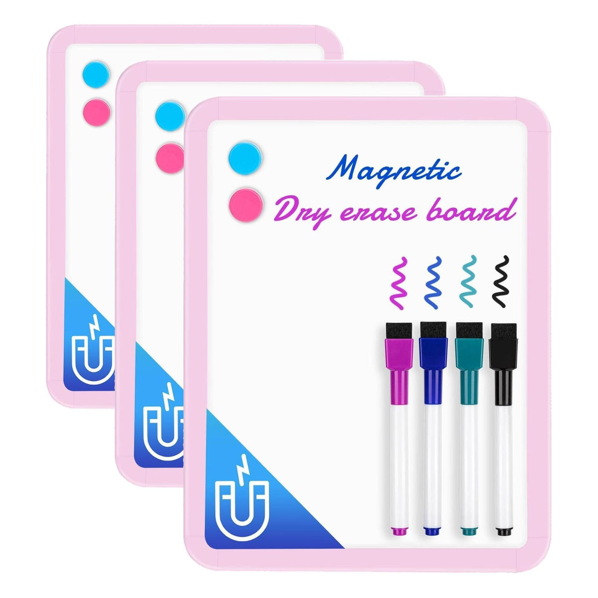 VUSIGN Magnetic Dry Erase Board, 8.5 x 11 Inches White Board, Pink