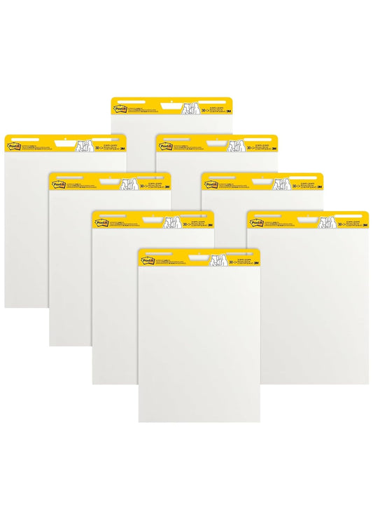 Post-it 1668443 Super Sticky Easel Pad 25-Inch x 30-Inch White 8/Pack (559-VAD-8PK)