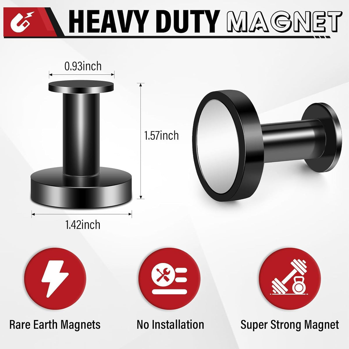 Buelkmag Magnetic Hooks for Cruise Cabins Black 150Lb Magnet Wreath Hanger