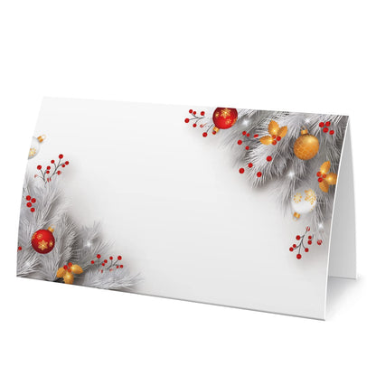 Golden Leaf Food Tent Labels - 25 Pack Wedding & Banquet Table Cards - Perfect for Place Cards, Buffet Food Labels (FZ-a07)