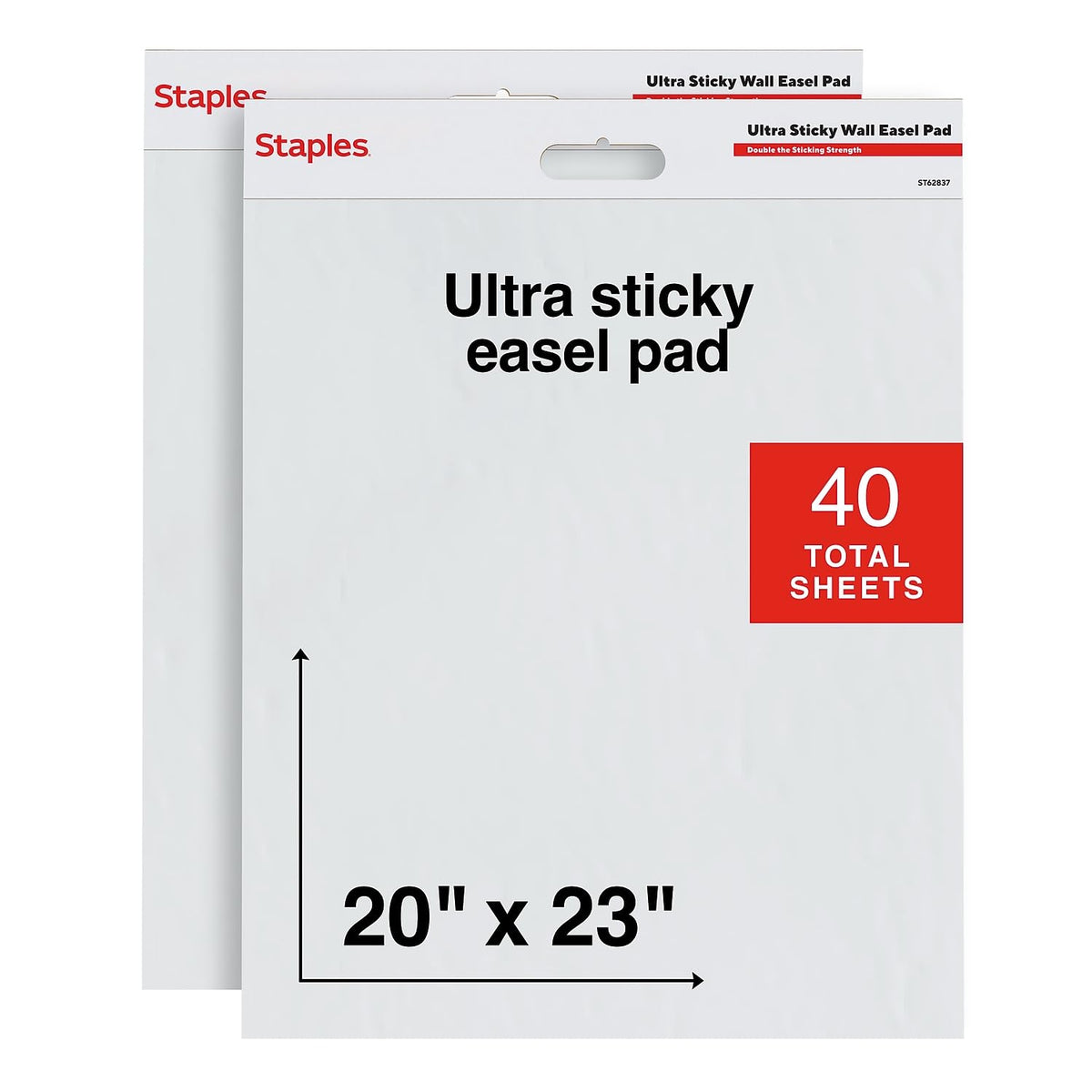 Staples Ultra Sticky Tabletop Easel Pad, 20x23 Inch, 20 Sheets/Pad