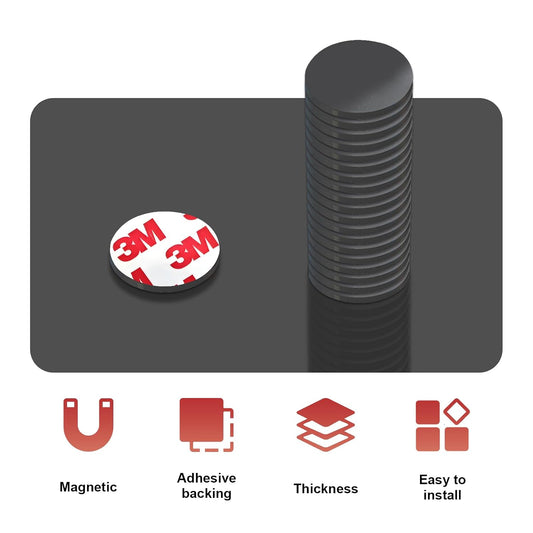 Small Magnets with Adhesive Backing for Crafts,Self Sticky Magnetic Sticker,Round Adhesive Dot Magnets for Classroom (36Pcs Circle 3/4 X 0.08 Rubber Magnets)