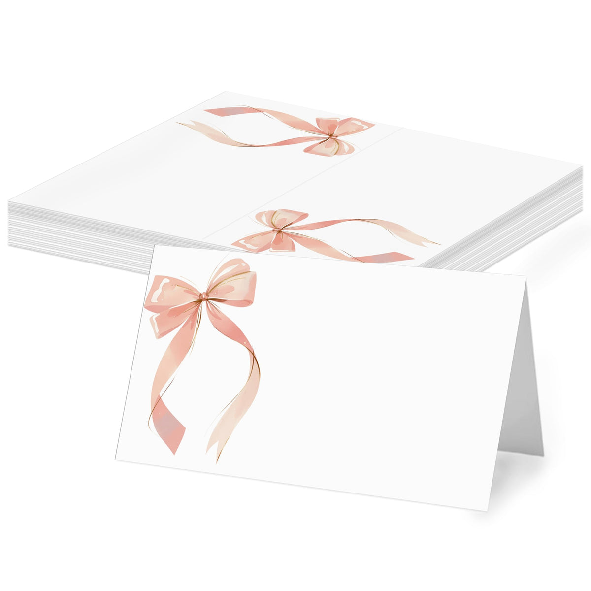 Green Striped Place Cards, Watercolor Tent Cards for Table Settings