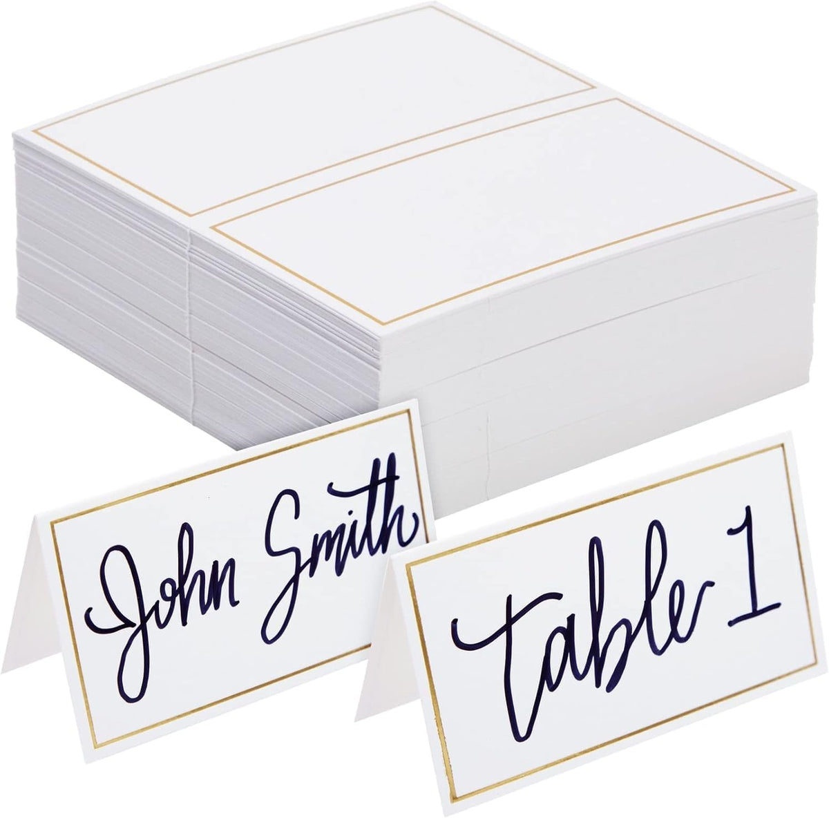 BEST PAPER GREETINGS 100 Pack Gold Border Paper Place Cards Table Seating