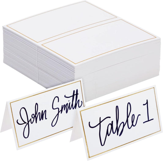 BEST PAPER GREETINGS 100 Pack Gold Border Paper Place Cards Table Seating