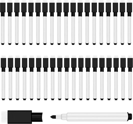 50 Pcs Magnetic Dry Erase Markers, Fine Point Tip, Black