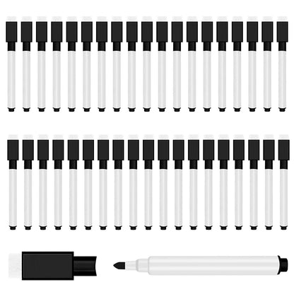 50 Pcs Magnetic Dry Erase Markers, Fine Point Tip, Black