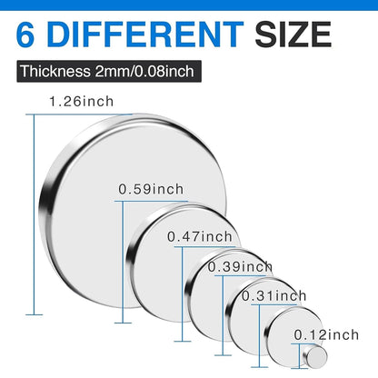 TRYMAG Small Strong Magnets, 6 Sizes Rare Earth Magnet, 255Pcs