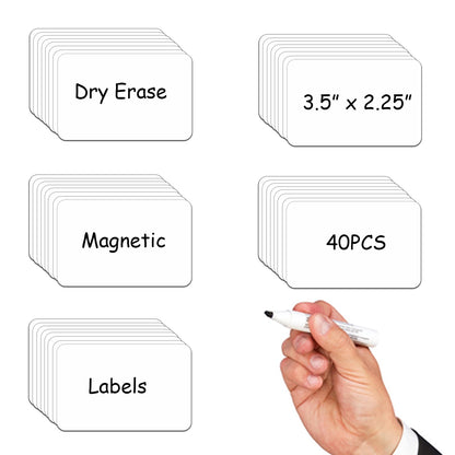 STTMGN Dry Erase Magnetic Labels (1x3,Pack of 60),Write On Magnets Sticker,Real Waterproof/Reusable for Classroom&Office&Cabinet&whiteboard&Fridge&More (Multicolor)