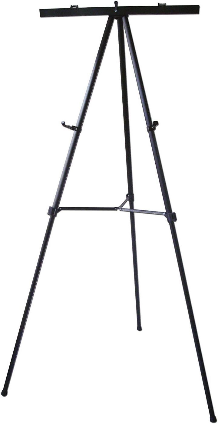 Pack of 4-Lightweight Aluminum Flip-Chart Presentation Easel, Black (4 Pack)