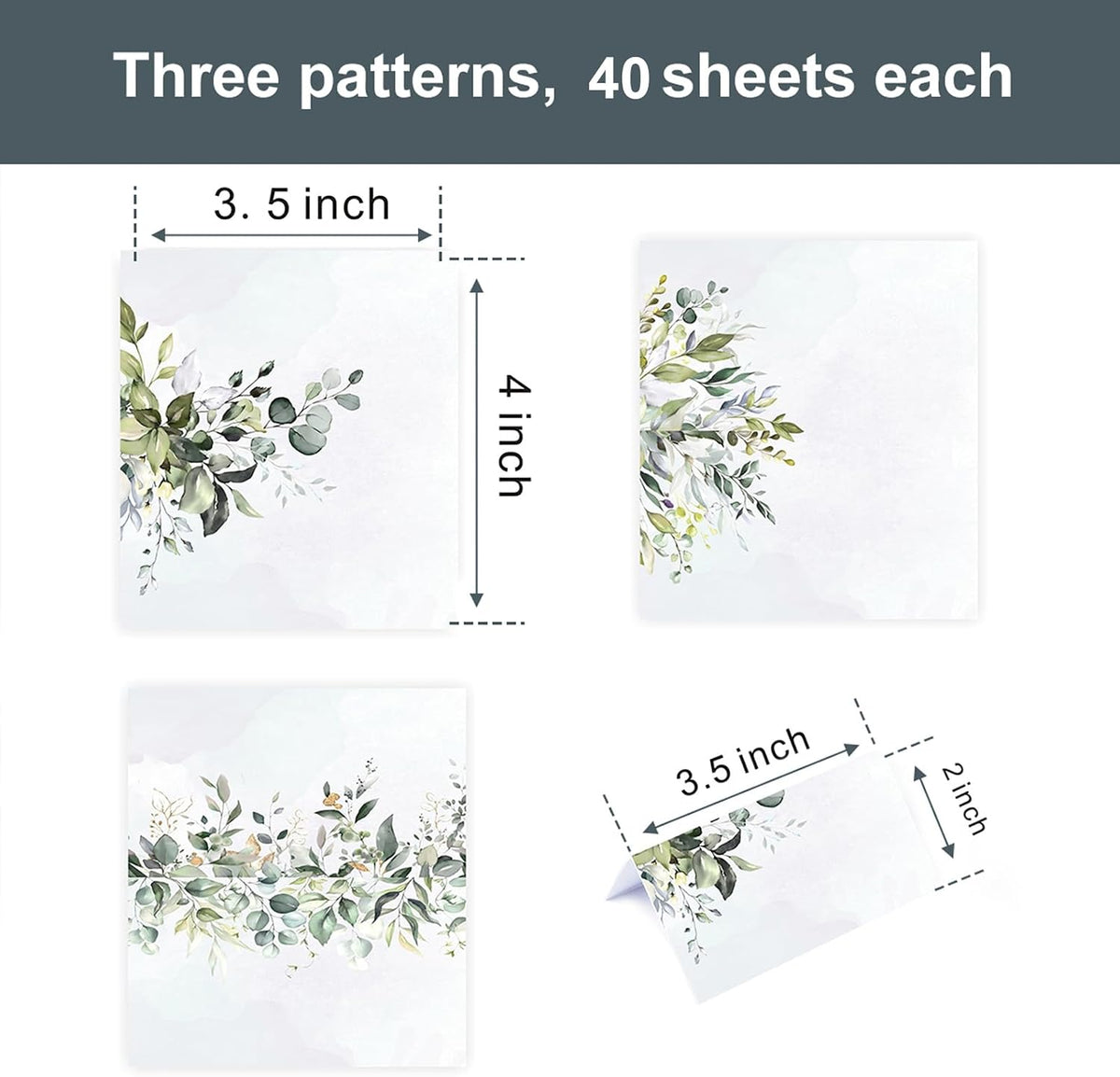 120 Pack place cards with Watercolor pattern Seating Place Cards for table setting table Weddings,Banquets,Dinner Parties,Name Cards