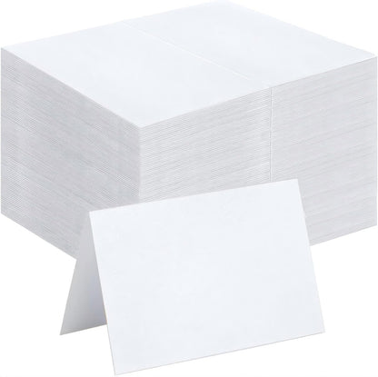 150 Pcs Printable Tent Cards Place Cards Name Table Cards 3.5''x2'' Reusable Desk Name Cards for Weddings Guest, Office, Meetings, Dinner Party, Business Events