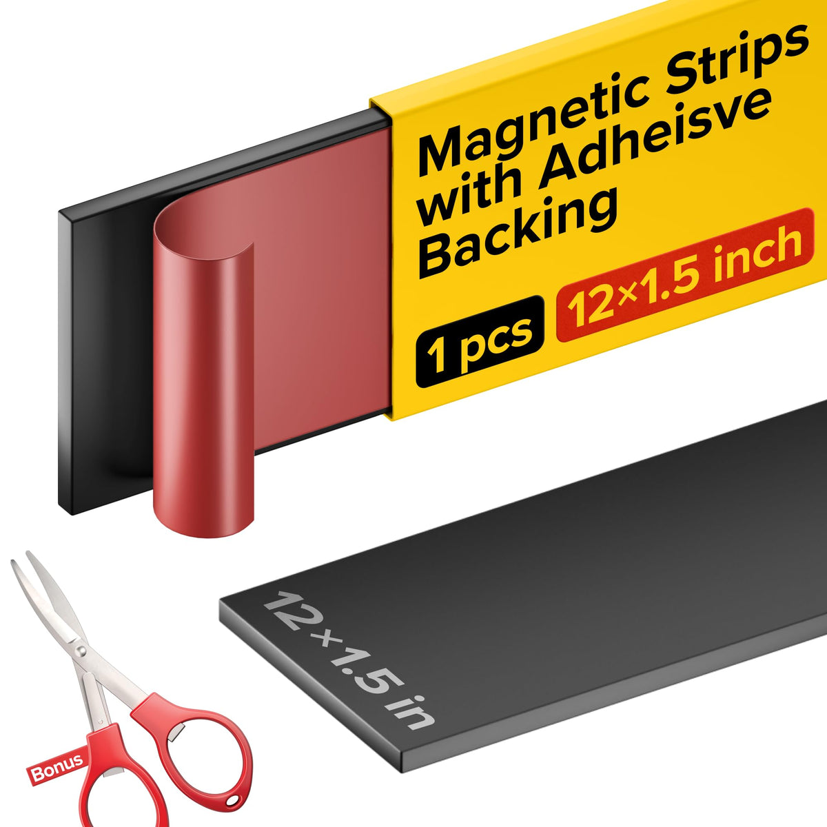 Super Sticky Magnetic Tape for DIY & Crafts, 20ft x 1/2in (6m x 1.25cm)