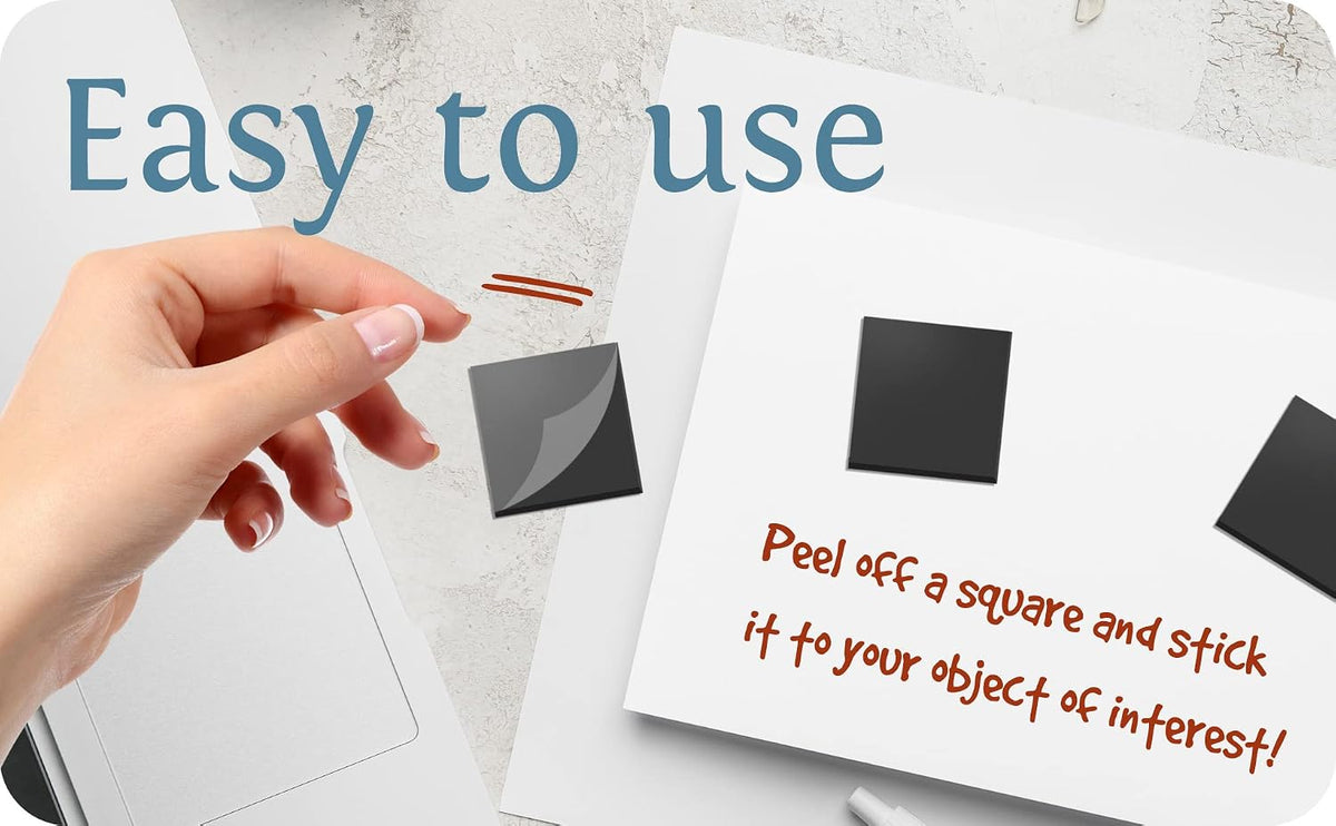 Magnefic Magnetic Squares, 1 Tape Sheet of 70 Magnetic Squares (Each 20x20x2mm), Magnet on one Side, Self Adhesive on the Other Side. Perfect for Fridge Organisation, Art Project, Vision Board