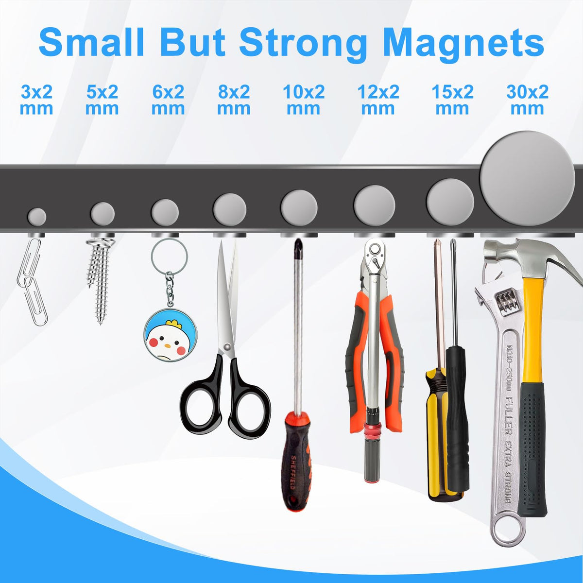 Magnets, 8 Different Sizes Small Round Magnetic 600 Pack