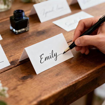 150 Pcs Printable Tent Cards Place Cards Name Table Cards 3.5''x2'' Reusable Desk Name Cards for Weddings Guest, Office, Meetings, Dinner Party, Business Events