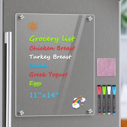 MaxGear Acrylic Magnetic Whiteboard for Fridge, 12 x 8 Inch Dry Erase Board