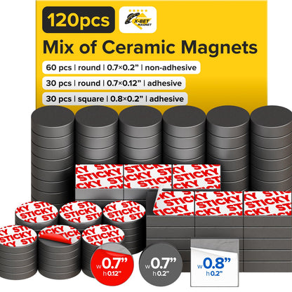 Strong Ceramic Round Adhesive Magnets, 0.7x0.12 (18x3mm), 100 Pcs