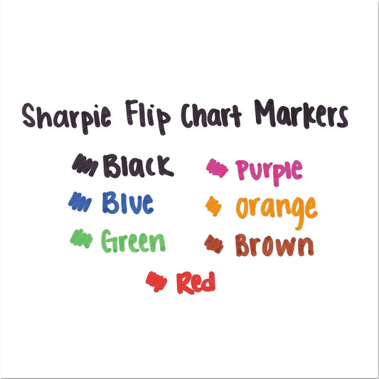 Sharpie 22478 Flip Chart Markers, Bullet Tip, Colors may vary, 8-Count, Colors may vary(Box)