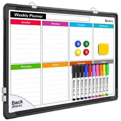 Weekly Calendar Whiteboard for Wall, Dry Erase Board, Magnetic White Board