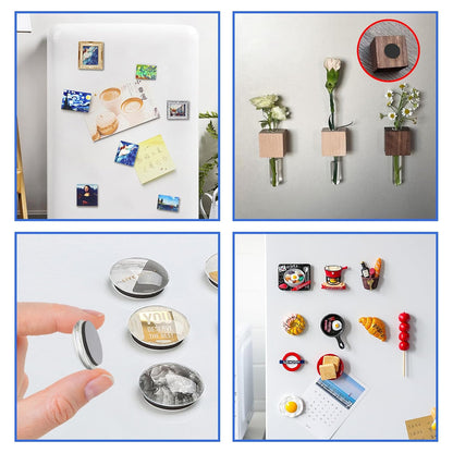 Towjug Round Magnets with Adhesive Backing 0.8" x 0.08", 30 Magnetic Dots