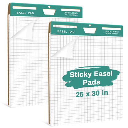 HAUTOCO Sticky Easel Pads 20x23 In, 3 Pack White Lined Flip Chart Paper