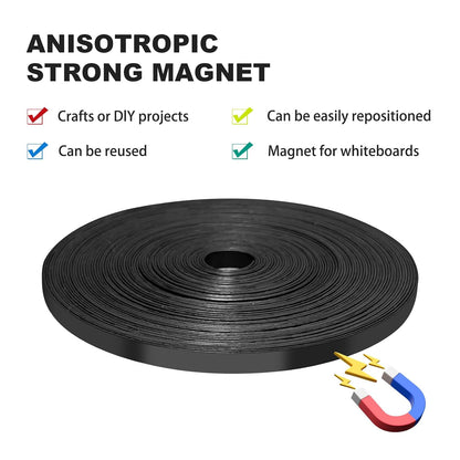 Magnetic Whiteboard Tape for Office,Fine Line Gridding Tape - 1/5 in x 40 yd x 24 mil,High Energy Thin Strip Magnets,Black 120 Feet