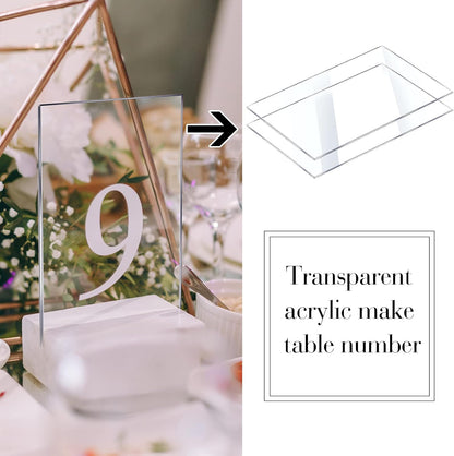 Chunful 120 Pcs Clear Acrylic Place Cards Blank Name,Rectangular Style