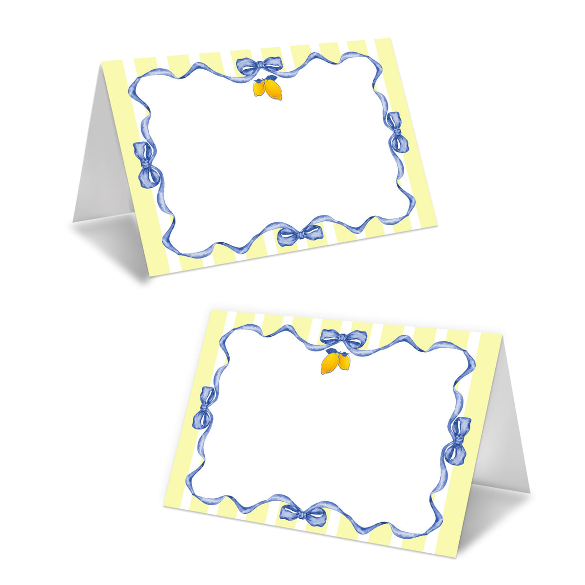 Lemon On Branch Place Cards For Girls, Italy Yellow Lemon Name Card For Table Setting, Spring Summer Party Favors Supplies, Mediterranean Tent Cards Decor For Bridal Shower Wedding Baby Shower -13